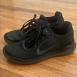 Nike Free RN 2018. Women's size 8.5. Solid Black